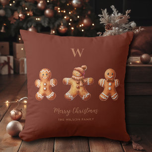 Coussin Brown Noël Chocolat Pain d'épices Hommes Monogramm