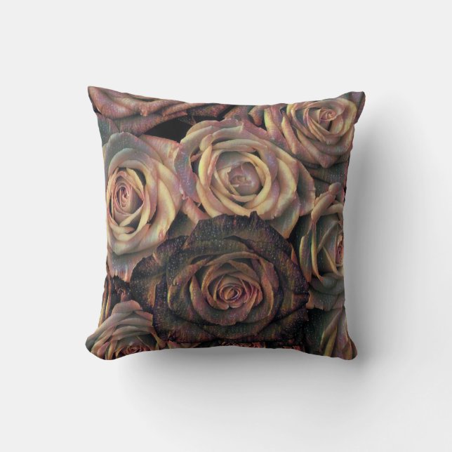 Coussin Brown, orange, or roses Jeu d'oreiller (Recto)