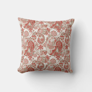 Coussin Brown Raspberry Paisley