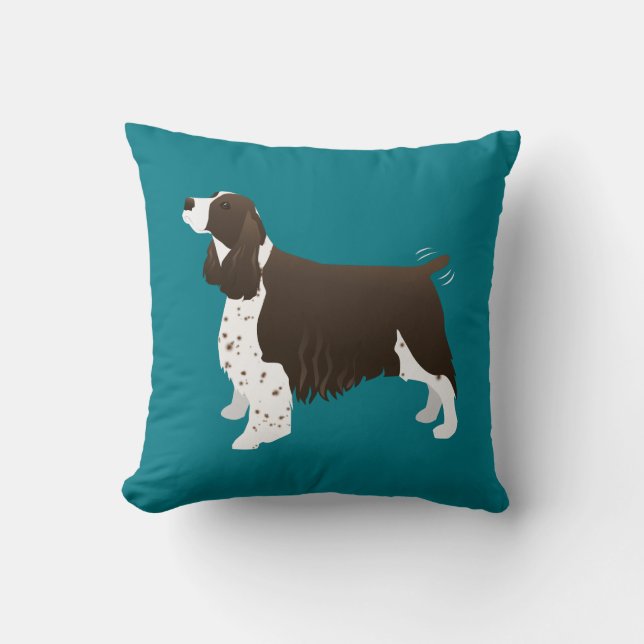 Coussin Brown Springer Spaniel Basique race personnalisabl (Recto)