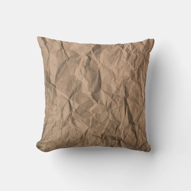 Coussin Brown texture de papier recyclé broyé (Recto)