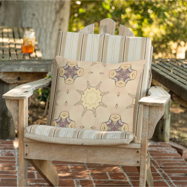 Coussin Browns neutres Motif Boho Abstrait géométrique (Chaise)