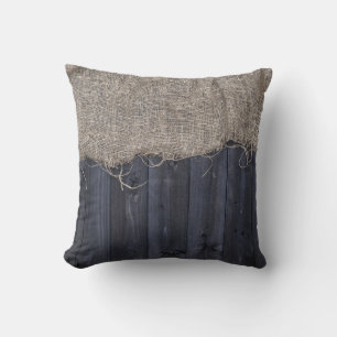 Coussin Brûlage rustique et Motif de bois de grange Jeu d'