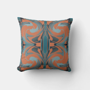 Coussin Brûlé Orange Ardoise Flacon Seafoam Grandes mosaïq