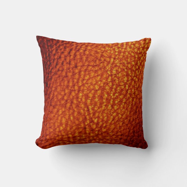 Coussin Brûlé Orange Faux Cuir (Recto)