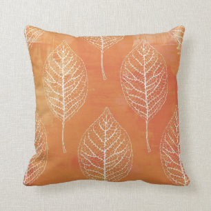 Coussin Brûlé Orange Golden Fall feuille botanique