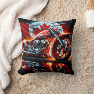 Coussin Brumes de moto avec flammes