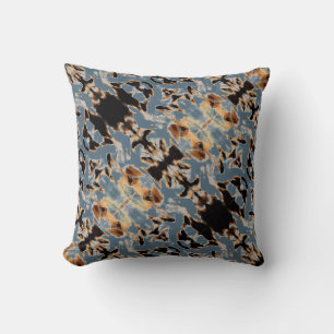 Coussin Brun beige noir bleu méditerranéen diagonal