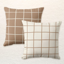 Brun beige réversible Grille scandinave à carreaux