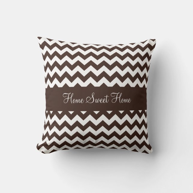 Coussin Brun Chevron de "brownie" de chocolat (Recto)