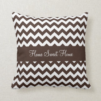 Coussin Brun Chevron de "brownie" de chocolat