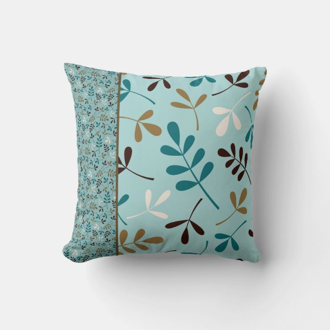 Coussin Brun crème assorti d'or de sarcelles d'hiver d'art (Recto)