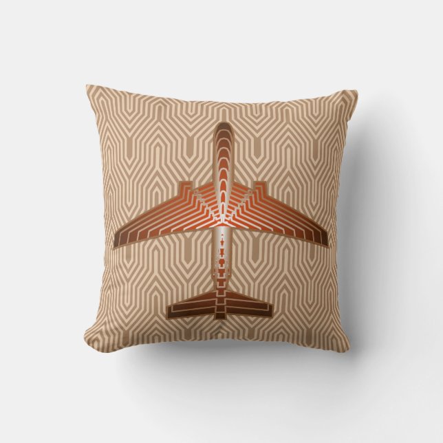 Coussin Brun d'avion, de bronze, d'or et de rouille d'art (Recto)
