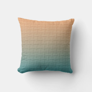 Coussin Brun graphique de Teal de gradient de motif