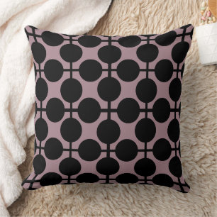 Coussin brun noir poka dot vérifier la mode motif