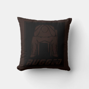 Coussin Brun noir robuste homme tenant la tête Homme de