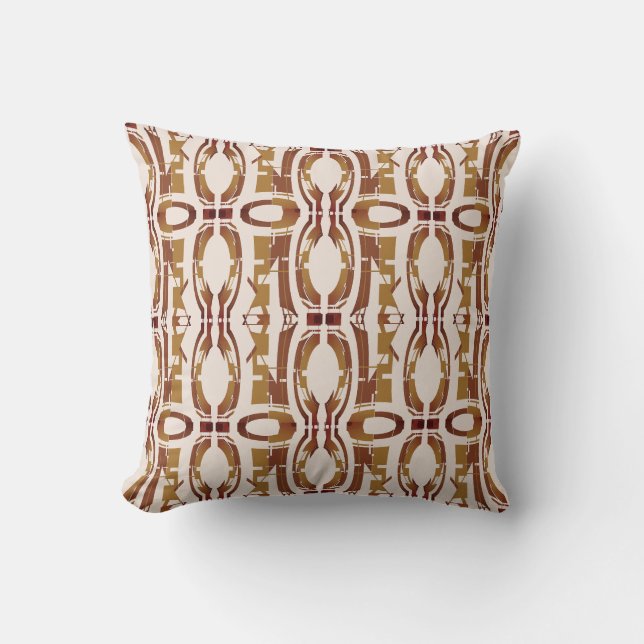 Coussin Brun Or Beige Vertical Sud-Ouest Cercles Rangées (Recto)