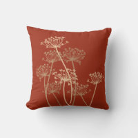 Coussin brun orange graphique de persil de vaches