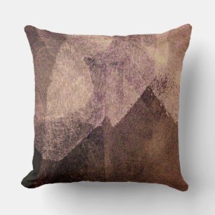 Coussin Brun rose abstrait peinture pinceau art