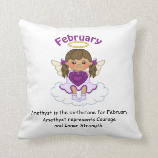 Coussin Brune d'ange de pierre porte-bonheur de février