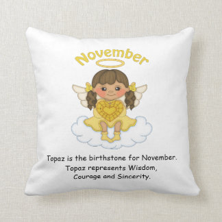 Coussin Brune d'ange de pierre porte-bonheur de novembre