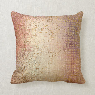 Coussin Brush rose en poudre or en verre Séquin métallique