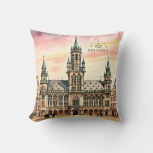Coussin Bruxelles Belgique Aquarelle Grand Palais