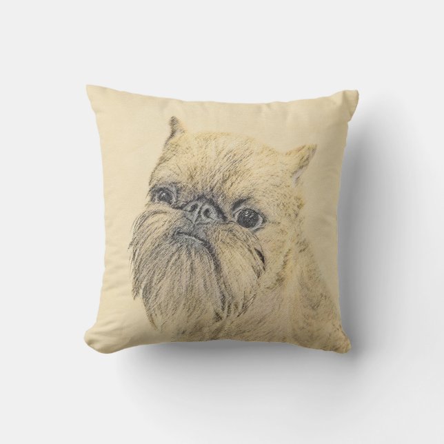 Coussin Bruxelles Griffon Peinture - Cute Original Chien A (Recto)