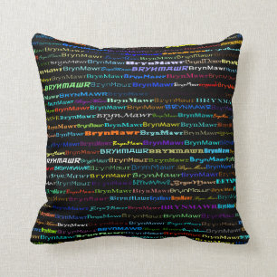 Coussin Bryn Mawr Conception de texte I Lancer l'oreiller
