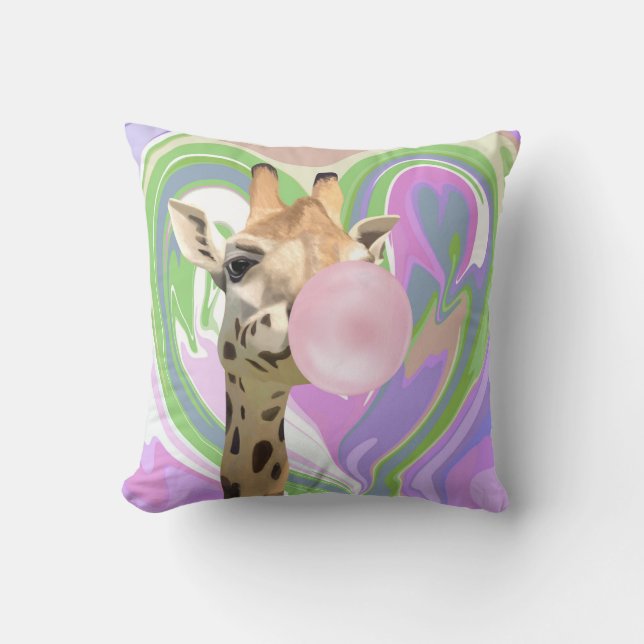 Coussin Bubblegum amusant soufflant Giraffe Liquide spiral (Recto)