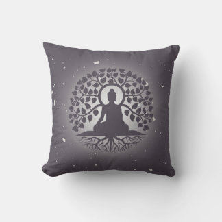 Coussin Buddha Tree Yoga Throw Pillow