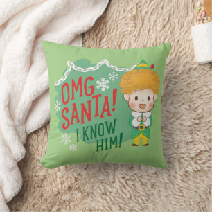 Coussin Buddy l'Elf OMG Père Noël ! Je Le Connais !