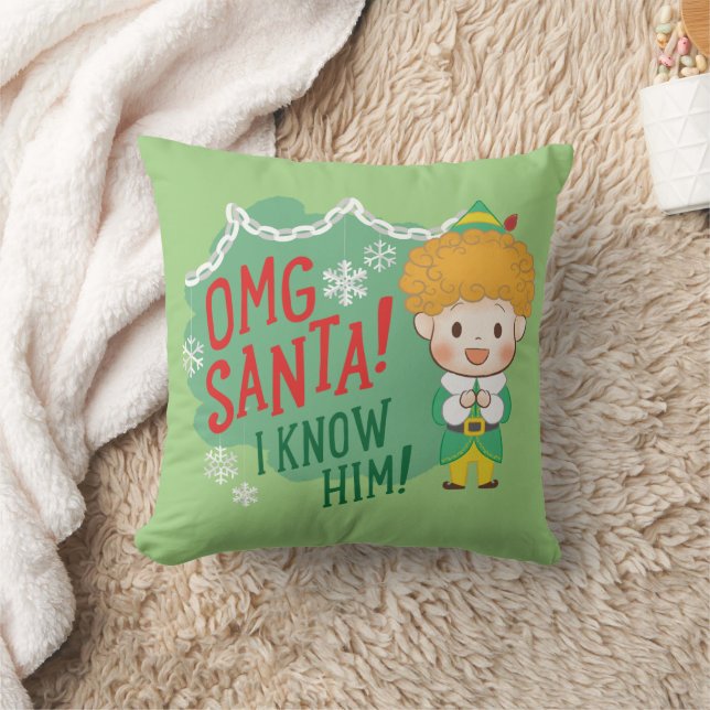 Coussin Buddy l'Elf OMG Père Noël ! Je Le Connais ! (Couverture)