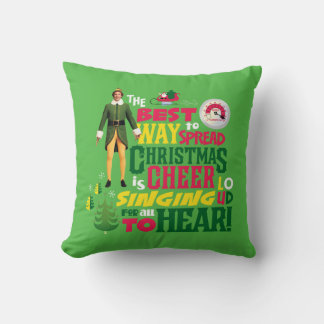 Coussin Buddy l'Elfe | Citation graphique de Noël