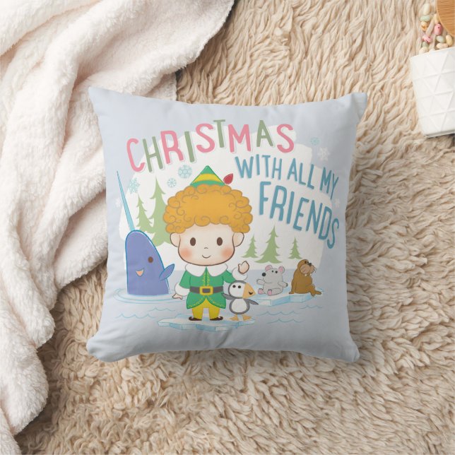 Coussin Buddy l'Elfe Noël avec tous mes amis (Couverture)