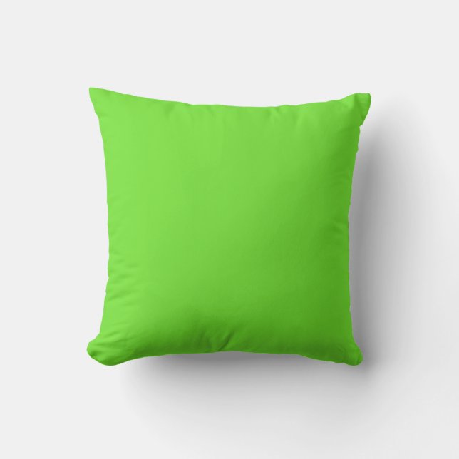 Coussin Budget simple couleur vert néon fluorescent uni (Recto)