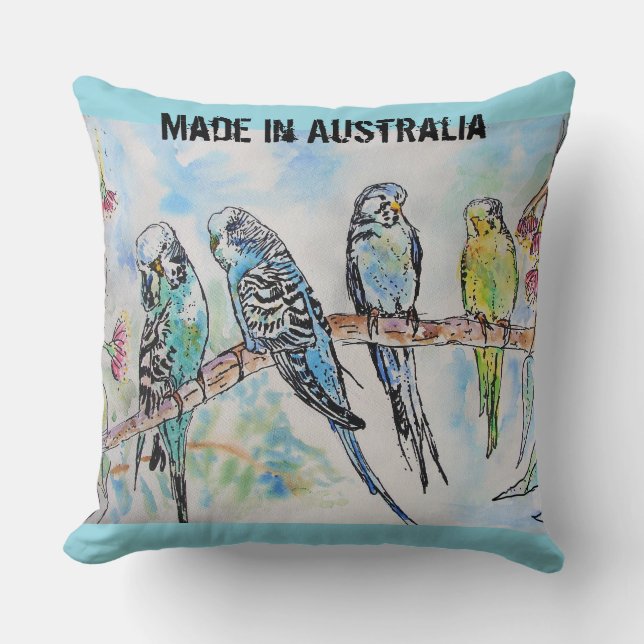 Coussin Budgie Budgerigar Bird Made In Australia T Shirt (Recto)
