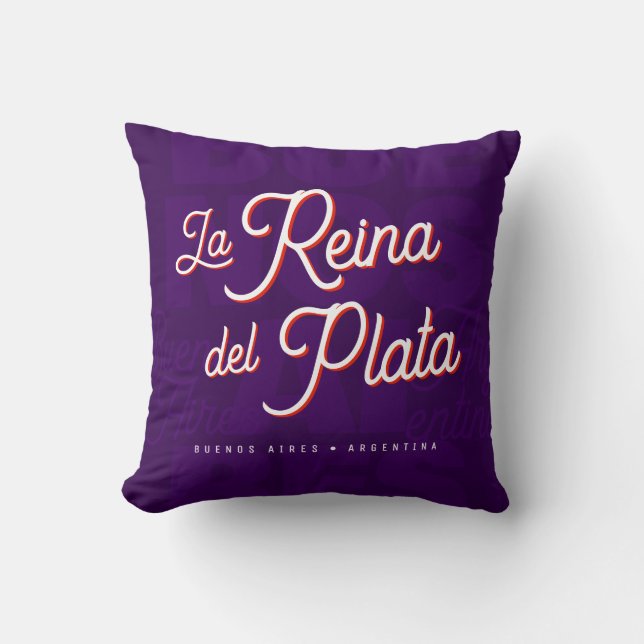 Coussin Buenos Aires "La Reina del Plata" typography art   (Recto)