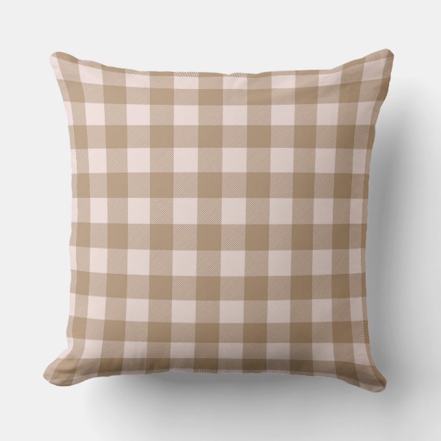 Coussin Buffalo Brown | Style Ferme urbaine (Recto)