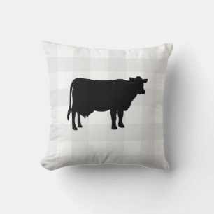 Coussin Buffalo Check Cow Farmhouse Jeu d'oreiller