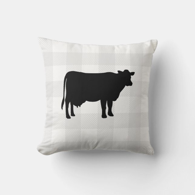 Coussin Buffalo Check Cow Farmhouse Jeu d'oreiller (Recto)