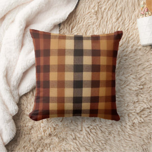 Coussin Buffalo classique Plaid Rustique Brown & Terracott