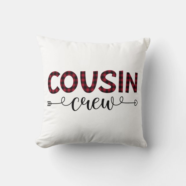 Coussin Buffalo de l'équipage de Cousin Plaid Noël Motif (Recto)