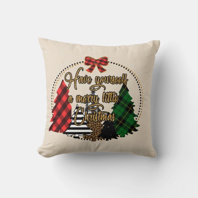 Coussin Buffalo plaid Christmas Coussin" (Recto)