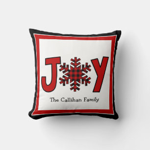 Coussin Buffalo Plaid Christmas Joy