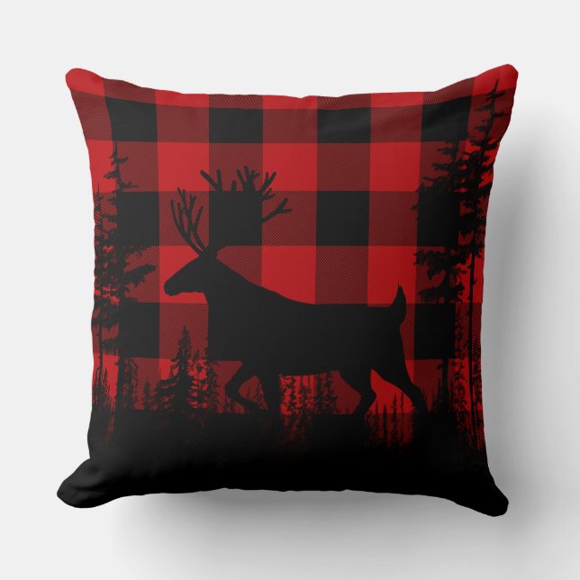 Coussin Buffalo Plaid Woodland Pine Forest Stade (Recto)