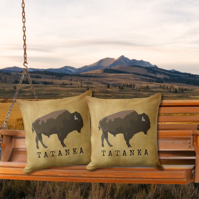 Coussin Buffle amérindien | Bison | Tatanka (Créateur téléchargé)