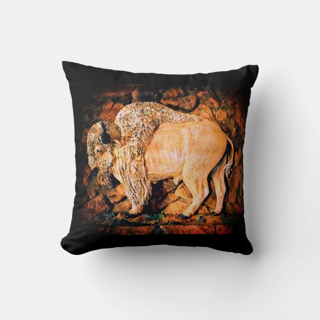 Coussin "Buffle blanc" œuvre originale (Recto)