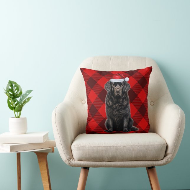 Coussin Buffle de chien de Terre-Neuve en vacances de Noël (Chaise)