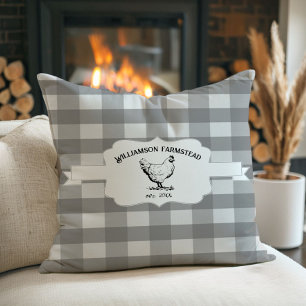 Coussin Buffle gris Plaid Agritourisme Poulet Épervier